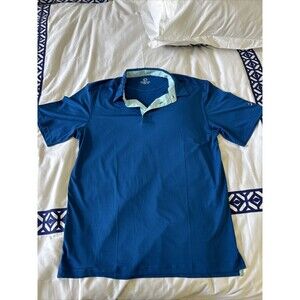 Polo Shirt Men’s Large Blue Performance Spandex Polyester Southern Proper